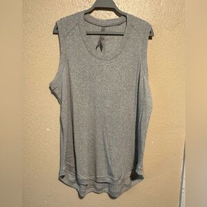 Melissa McCarthy Seven7 Women's Plus Gray Ribbed Muscle‎ T-Shirt Size 2X